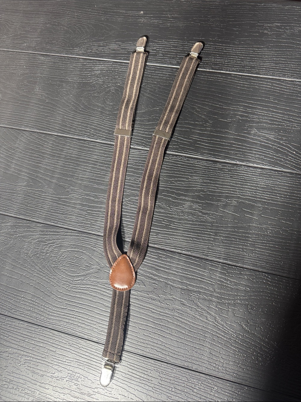 The Children's Place Brown Striped Kids Suspenders